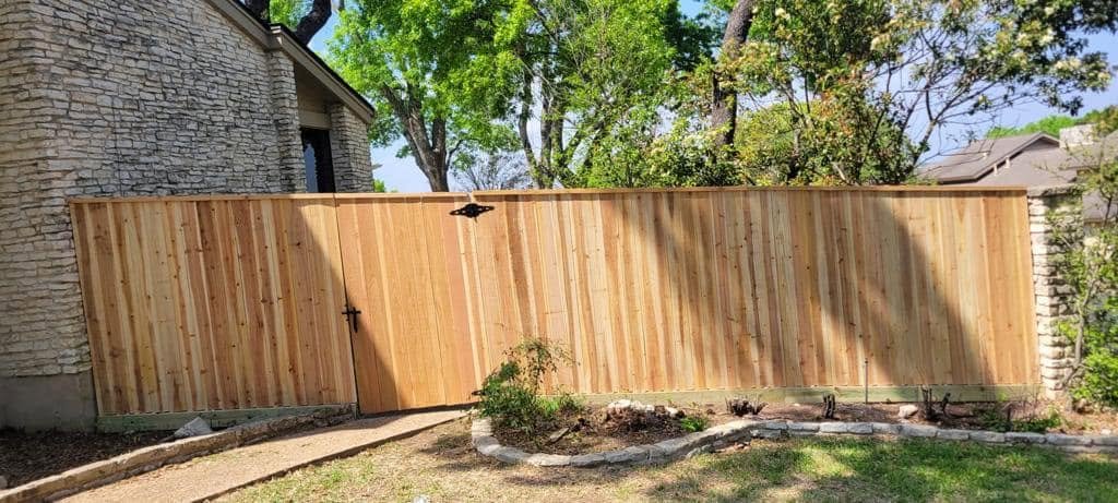 Wooden fence installation